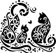 Decorative cats representing Michelle's love of animals